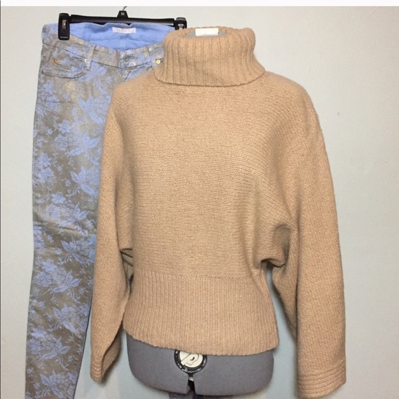 camel turtleneck sweater